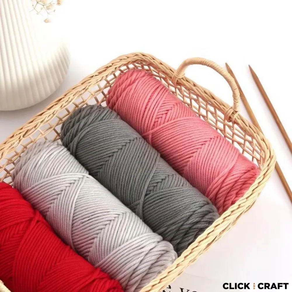 Rust Red Knitting Cotton Yarn | 8-ply Light Worsted Double Knitting