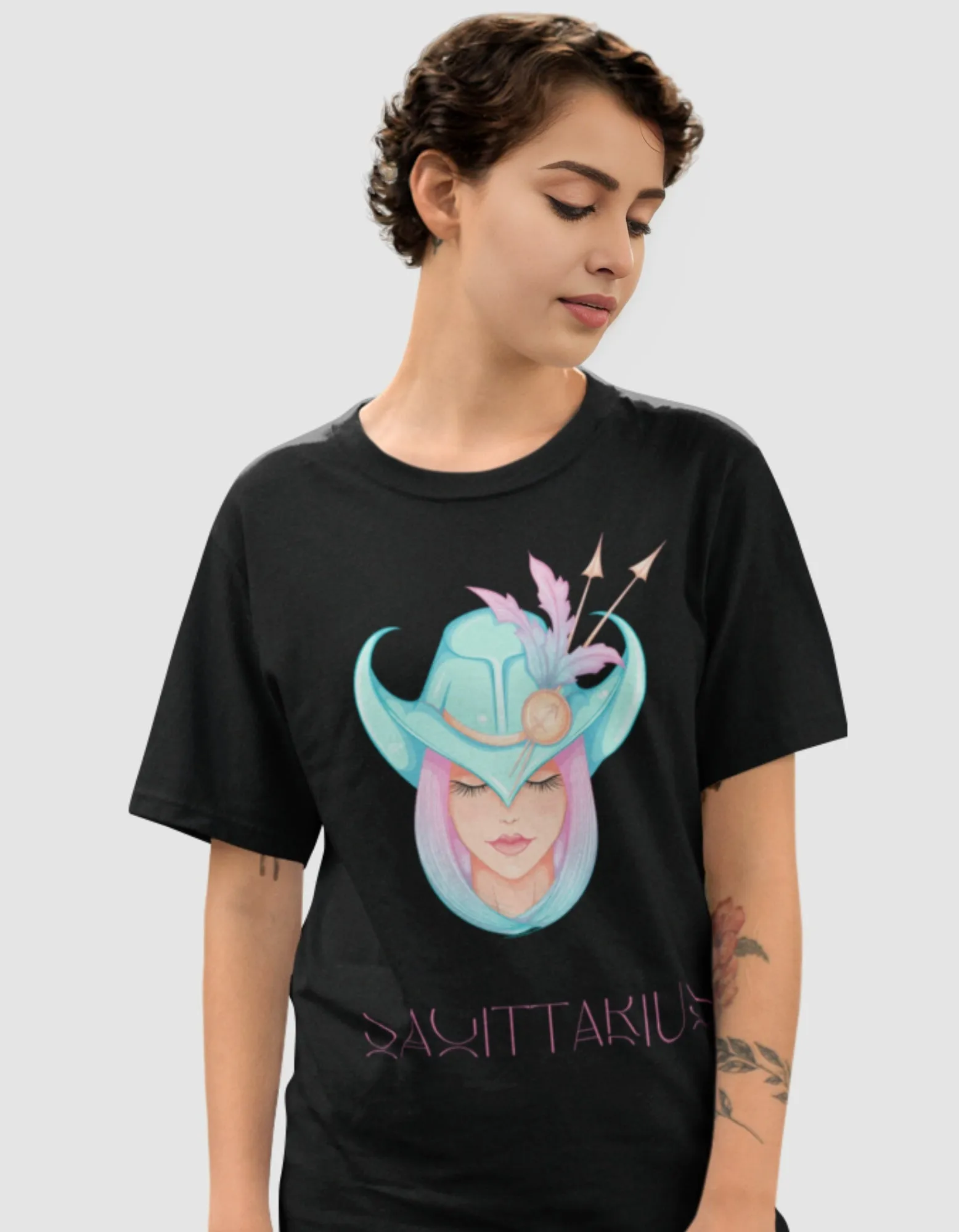 Sagittarius Zodiac Graphic Printed Oversized T-Shirt For Women