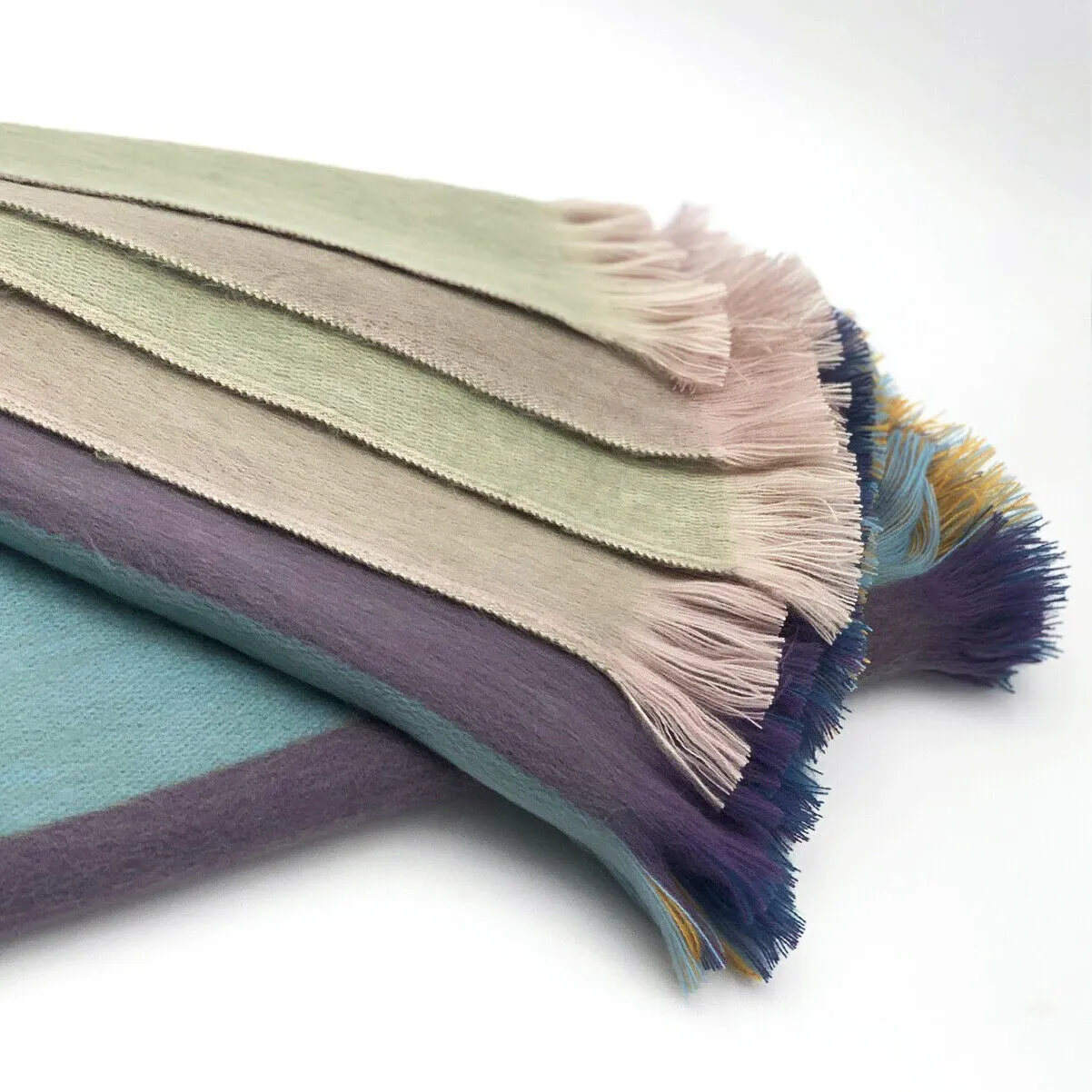 Soft & Warm baby alpaca wool reversible double-sided throw blanket / sofa cover - small 64" x 54"