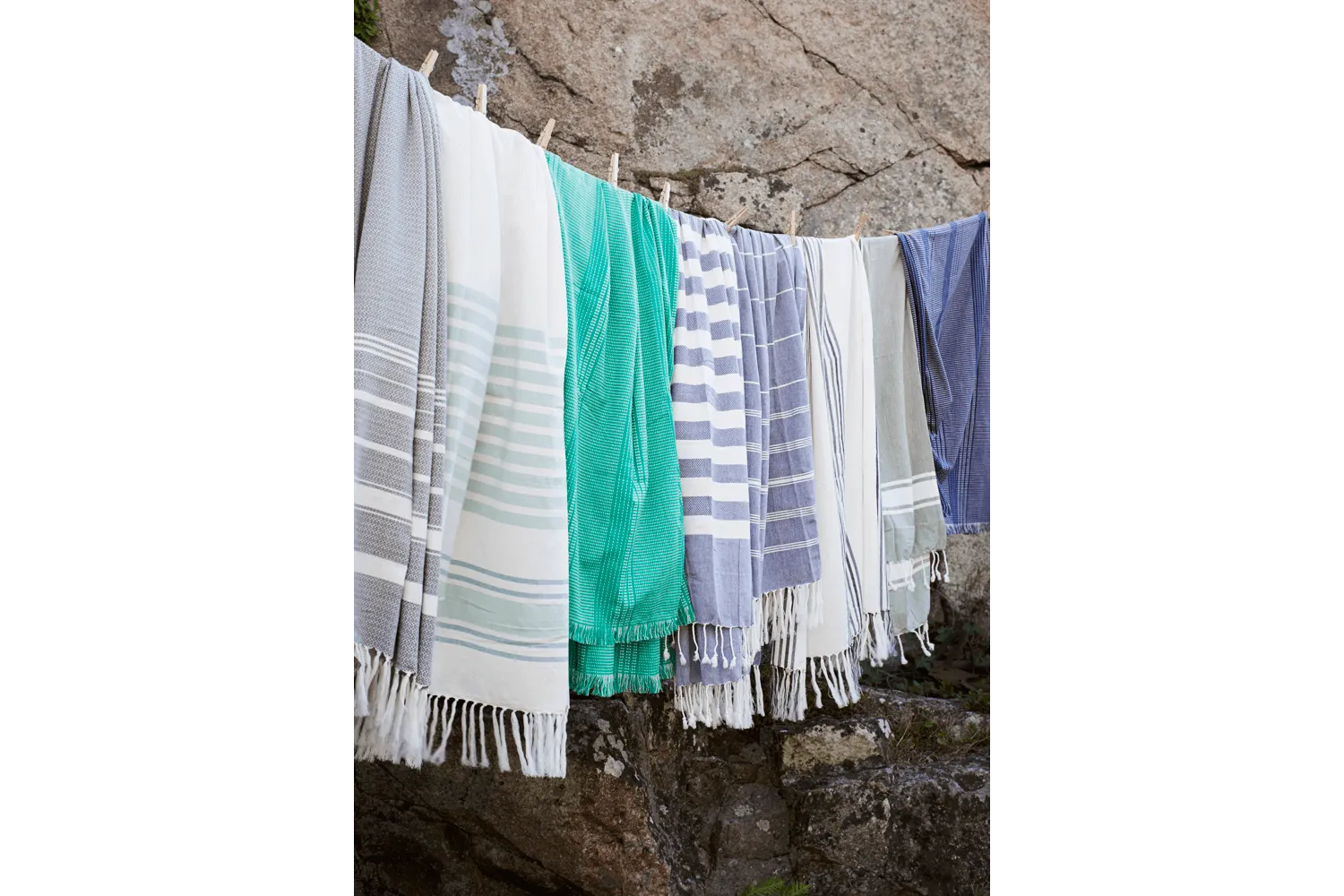 Striped bath towels