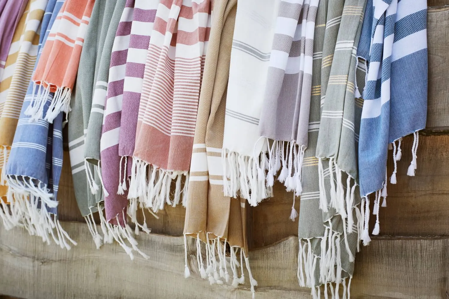 Striped bath towels