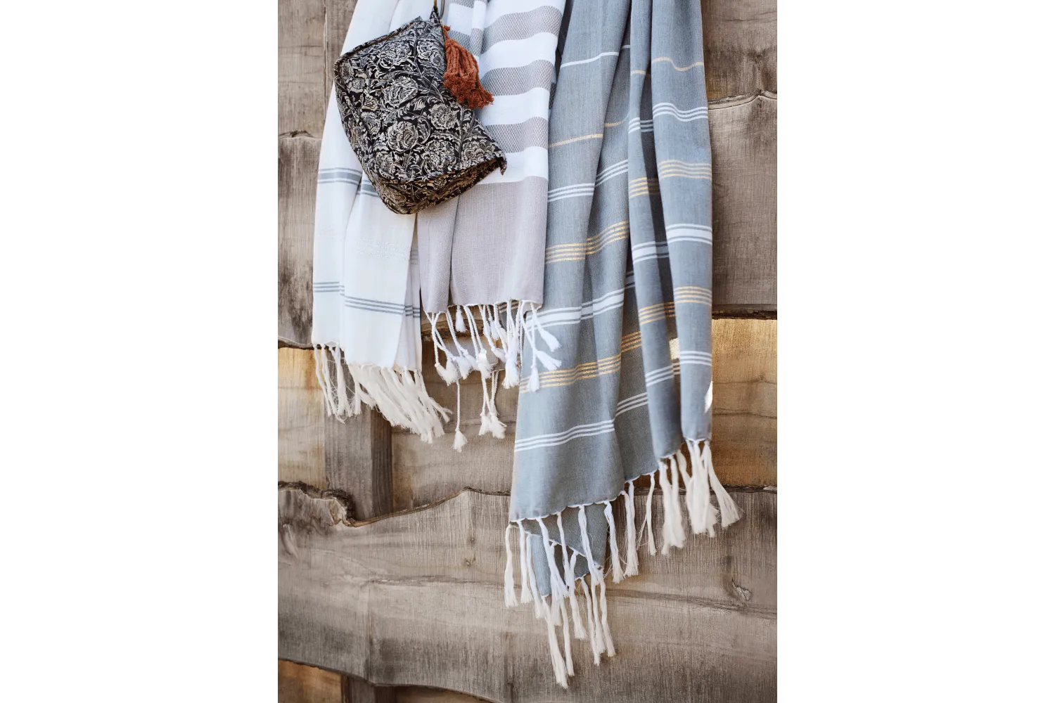 Striped bath towels