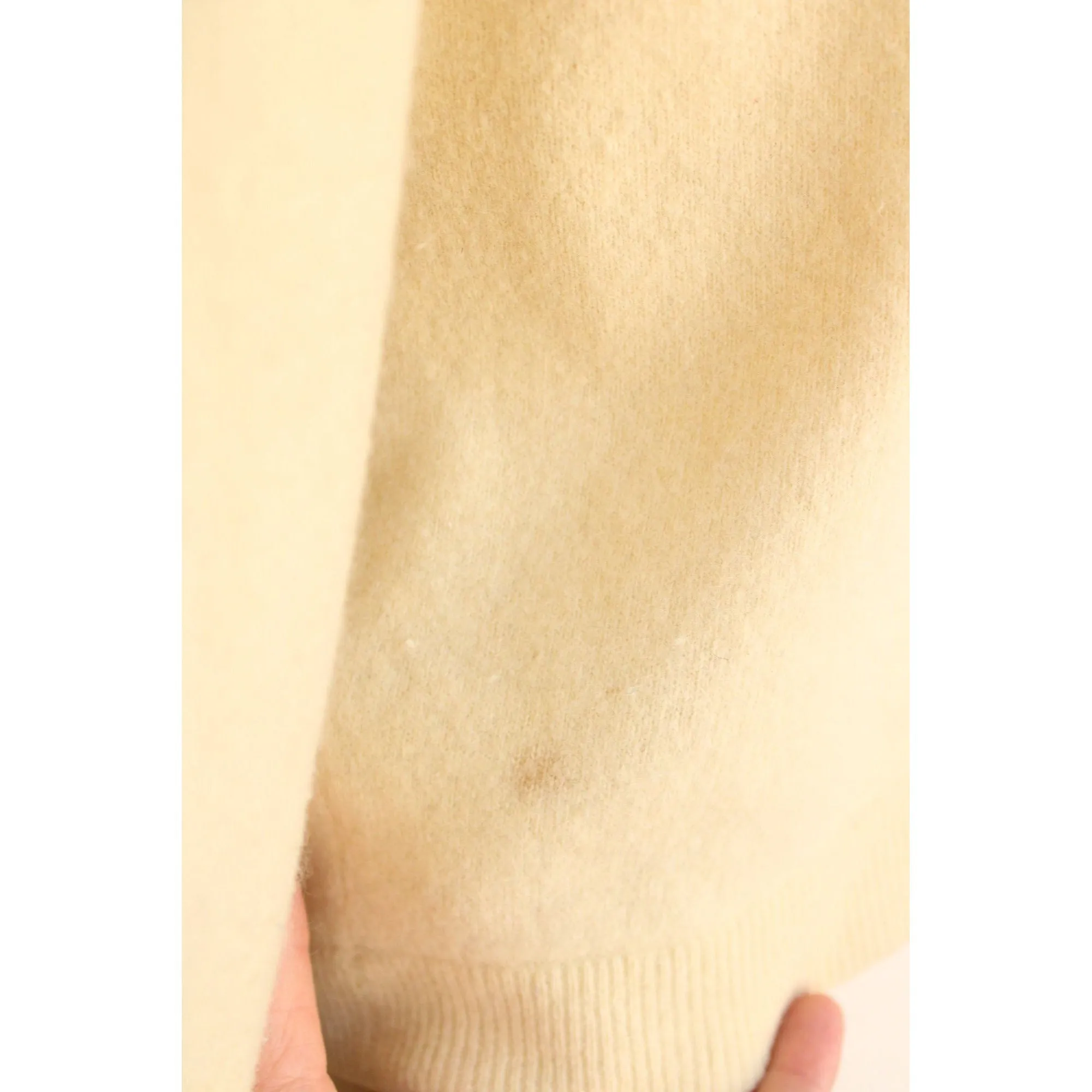 Vintage 1960s Ivory Wool Beaded Cardigan
