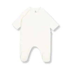 White Embossed Hearts Footie