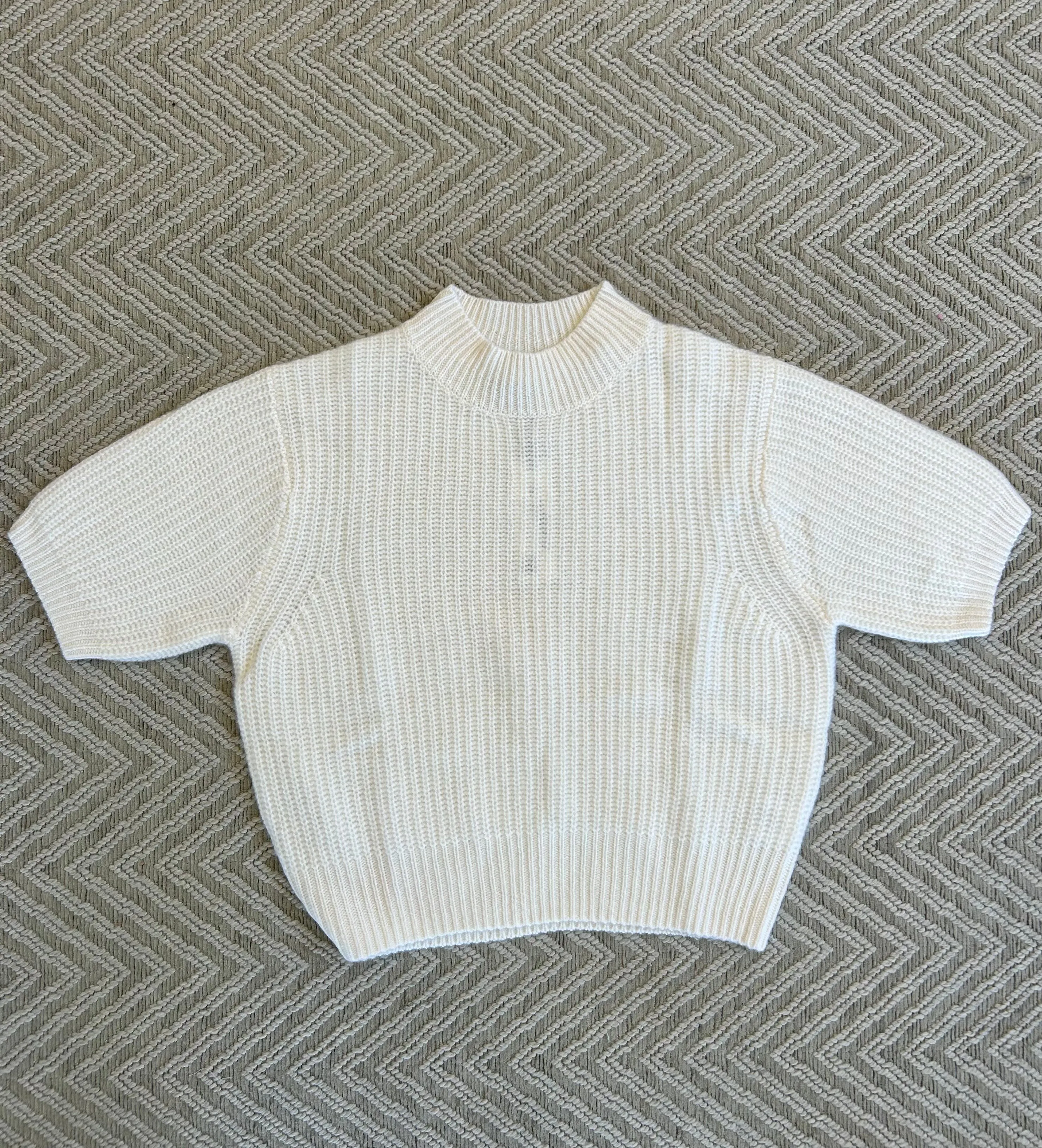 White   Warren - Cashmere Ribbed Mockneck in Soft White