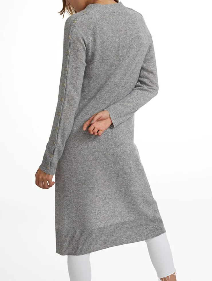 White   Warren - Hi Lo Button Cardigan Heather Grey