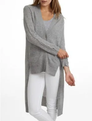 White   Warren - Hi Lo Button Cardigan Heather Grey
