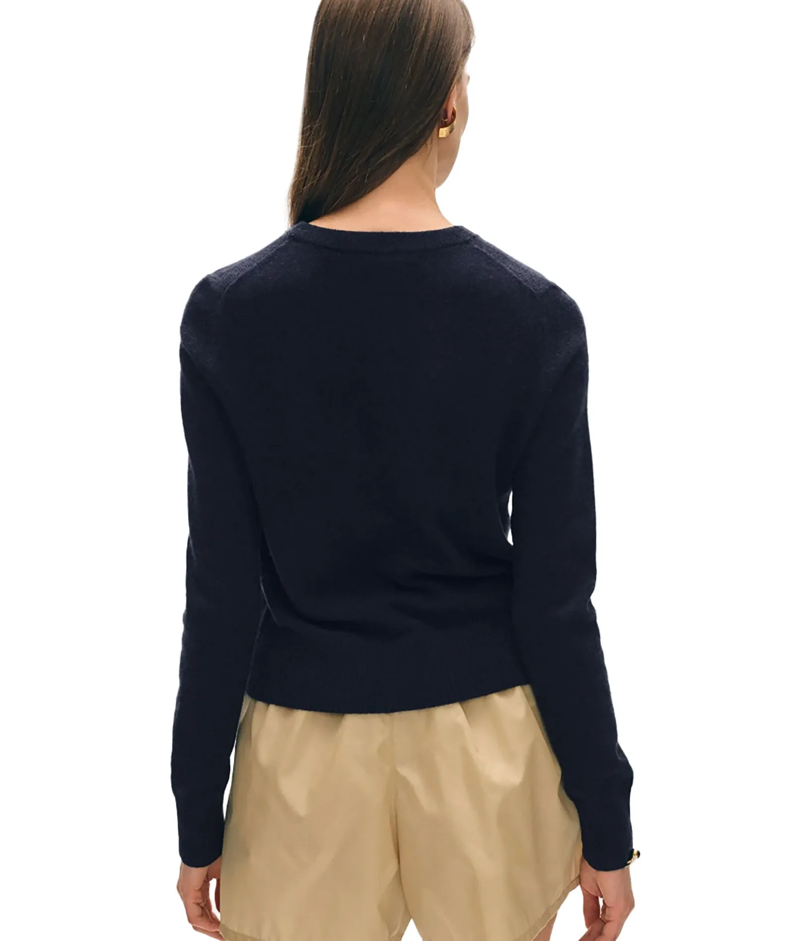 White Warren Women Cashmere Shrunken Crewneck Sweater