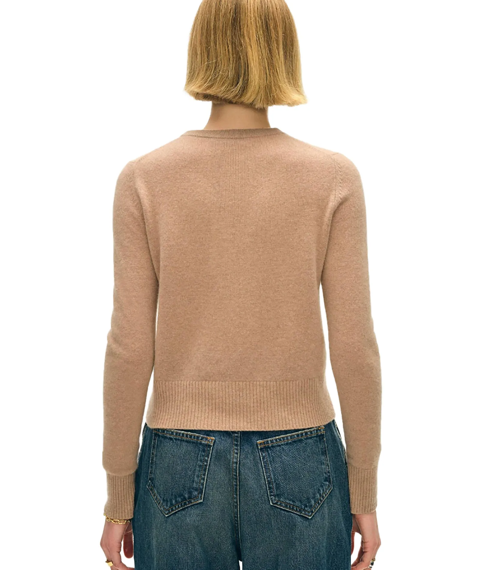 White Warren Women Cashmere Shrunken Crewneck Sweater