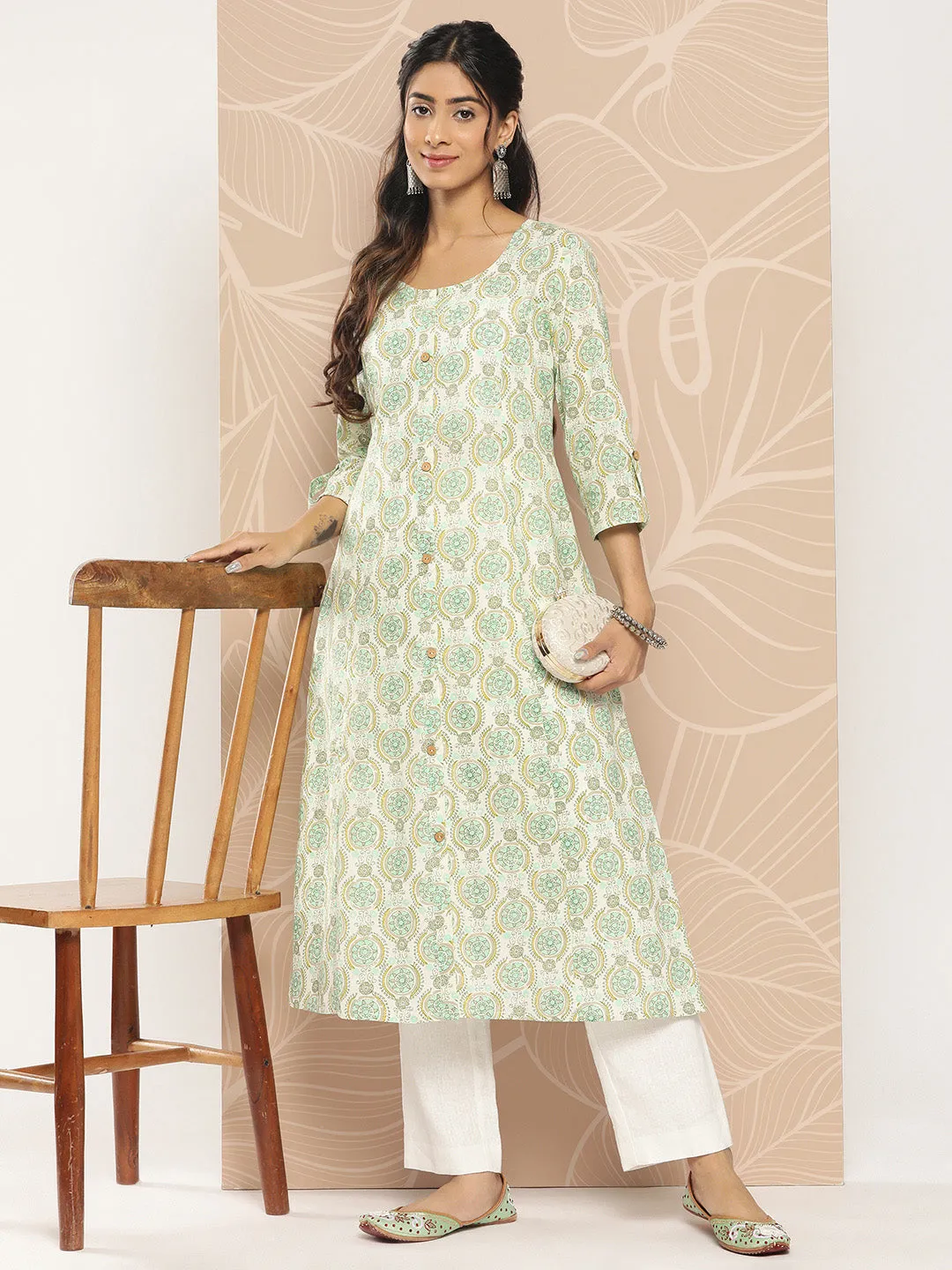 Women White Pure Cotton Kurta