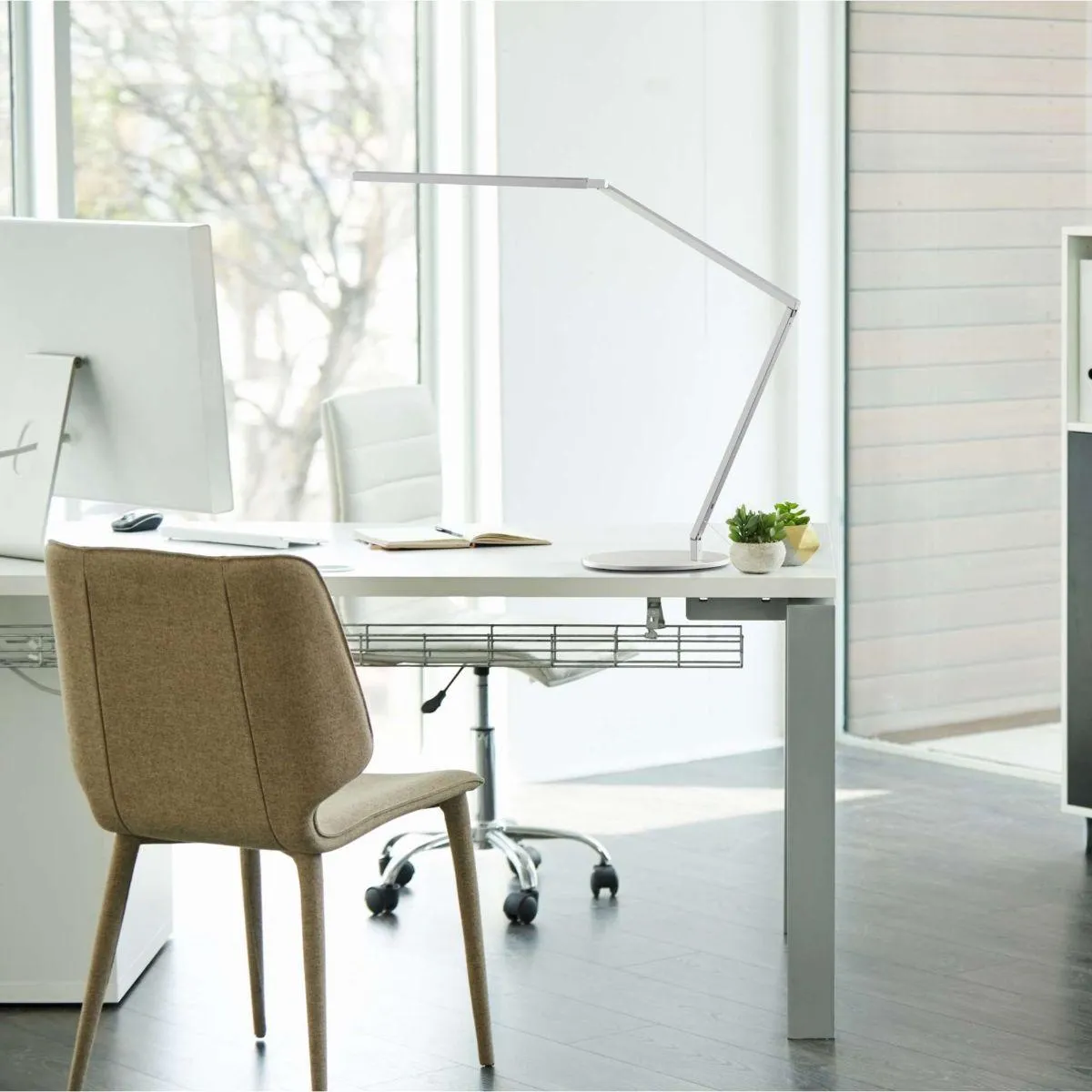 Z-Bar Gen 4 Silver Modern Neutral White LED Desk Lamp